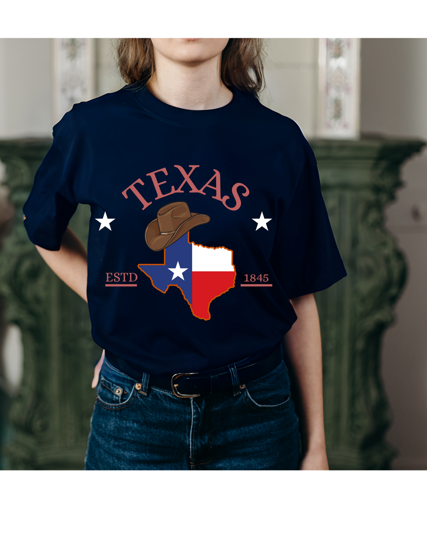 Texas 1845 T Shirt Cowboy Graphic