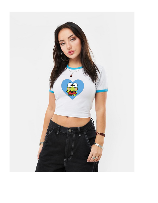 Cute Keroppi Ringer T-Shirt Sanrio